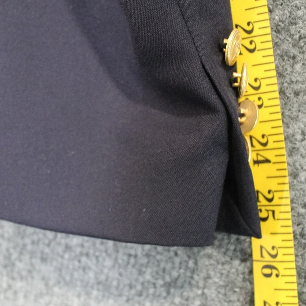Vintage Chaps Ralph Lauren Mens Navy Blue 100% Wool‎ Blazer Gold Buttons 39R